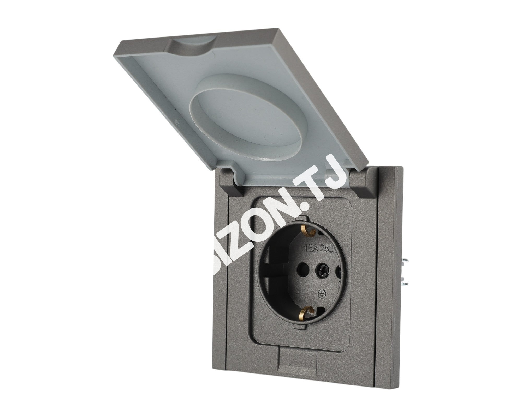 Розетка Schuko с крышкой, с / у, Мокко, серия NIZMO, ELECTRIC 120 / 10, 283-03620 12
