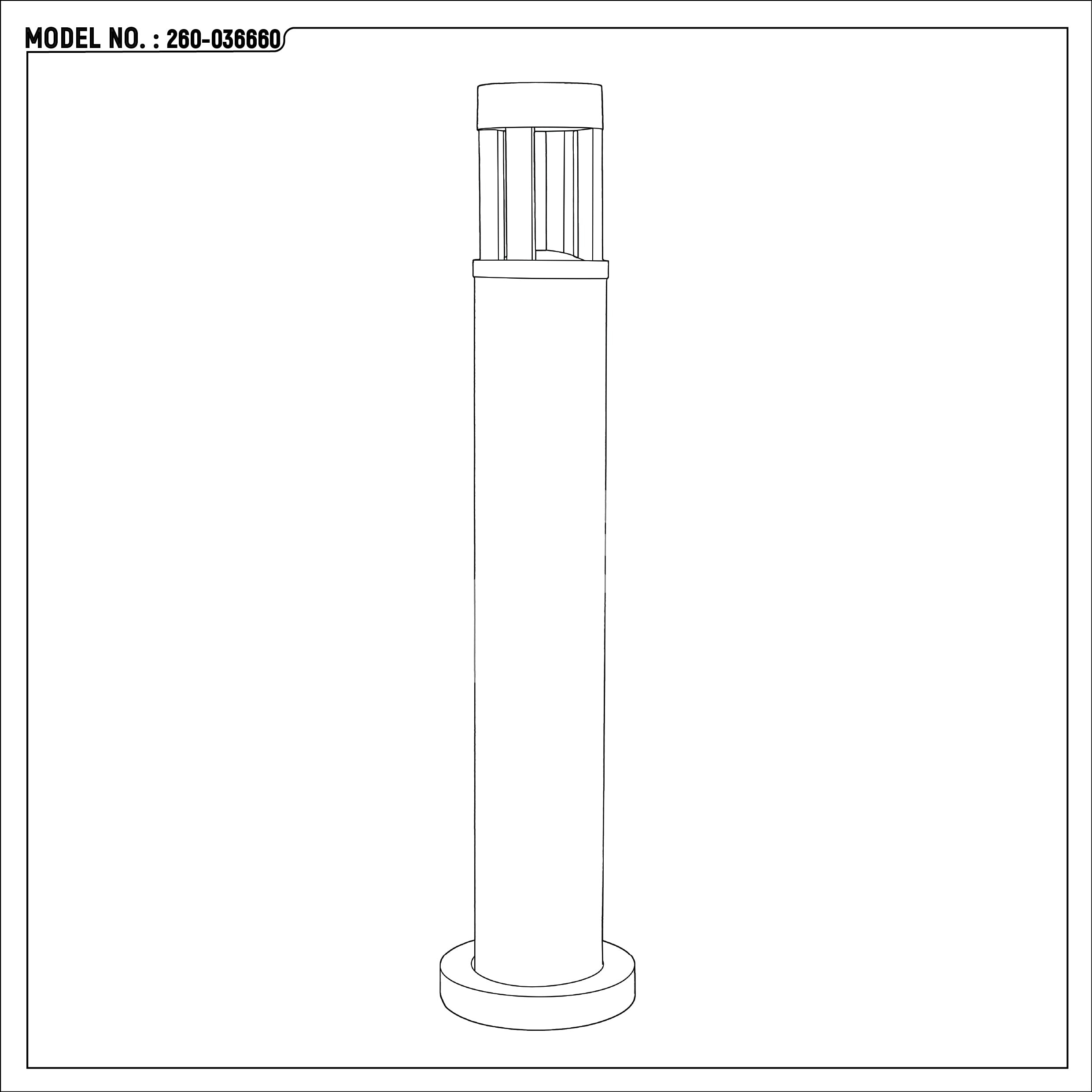 Светильник GAZON LED 9011A 10 Вт (80см) черный 4000 К D108×2, 260-036660 6