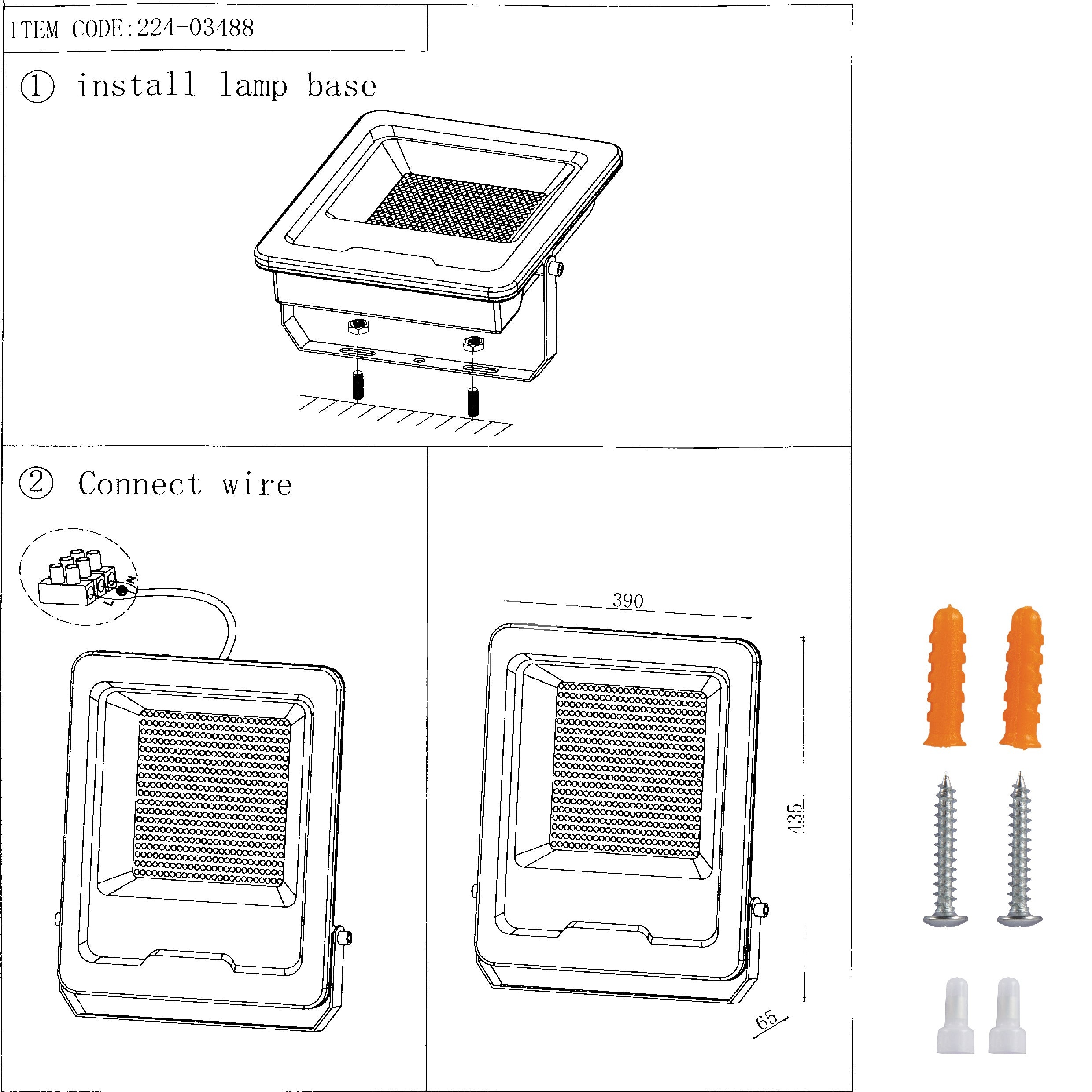 Прожектор LED SMD 300 Вт+-5% 6000 К черный(400×360×63)IP65, 224-03488 8