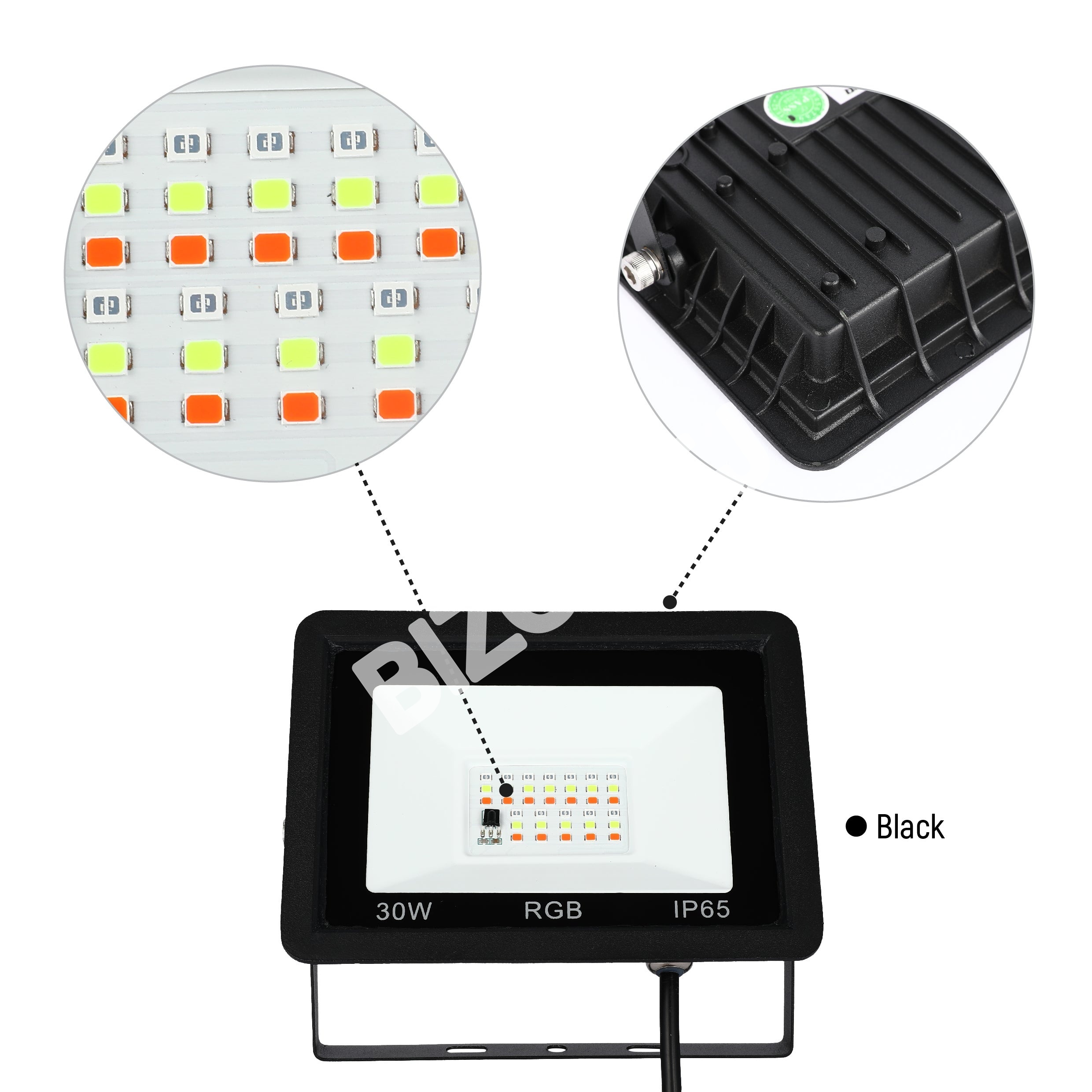 Прожектор LED DOB 30 Вт RGB черный IP65, 224-152837 3
