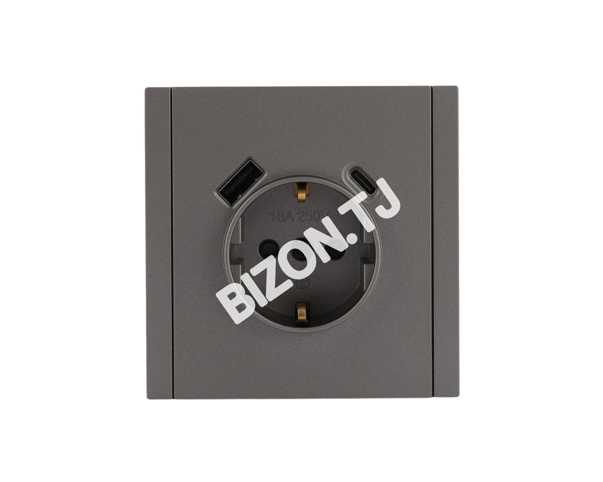 Розетка Schuko с USB+TYPE C 20Вт, с / у, Темно-серая, серия NIZMO, ELECTRIC 96 / 8, 283-03592 10