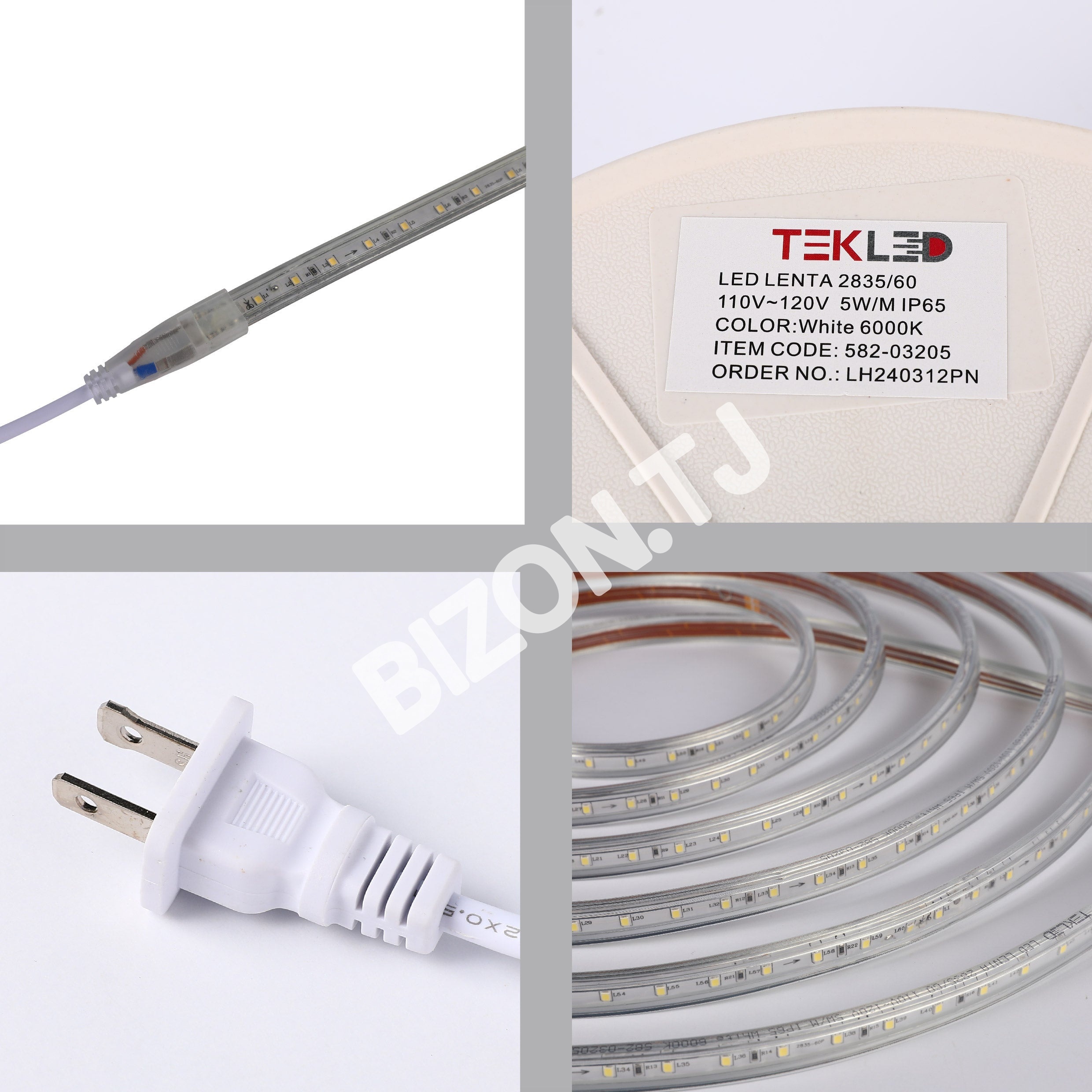 LED lentа 2835 / 60L 220 В оранжевый 7 Вт / M IP6550 м, 582-03271 28