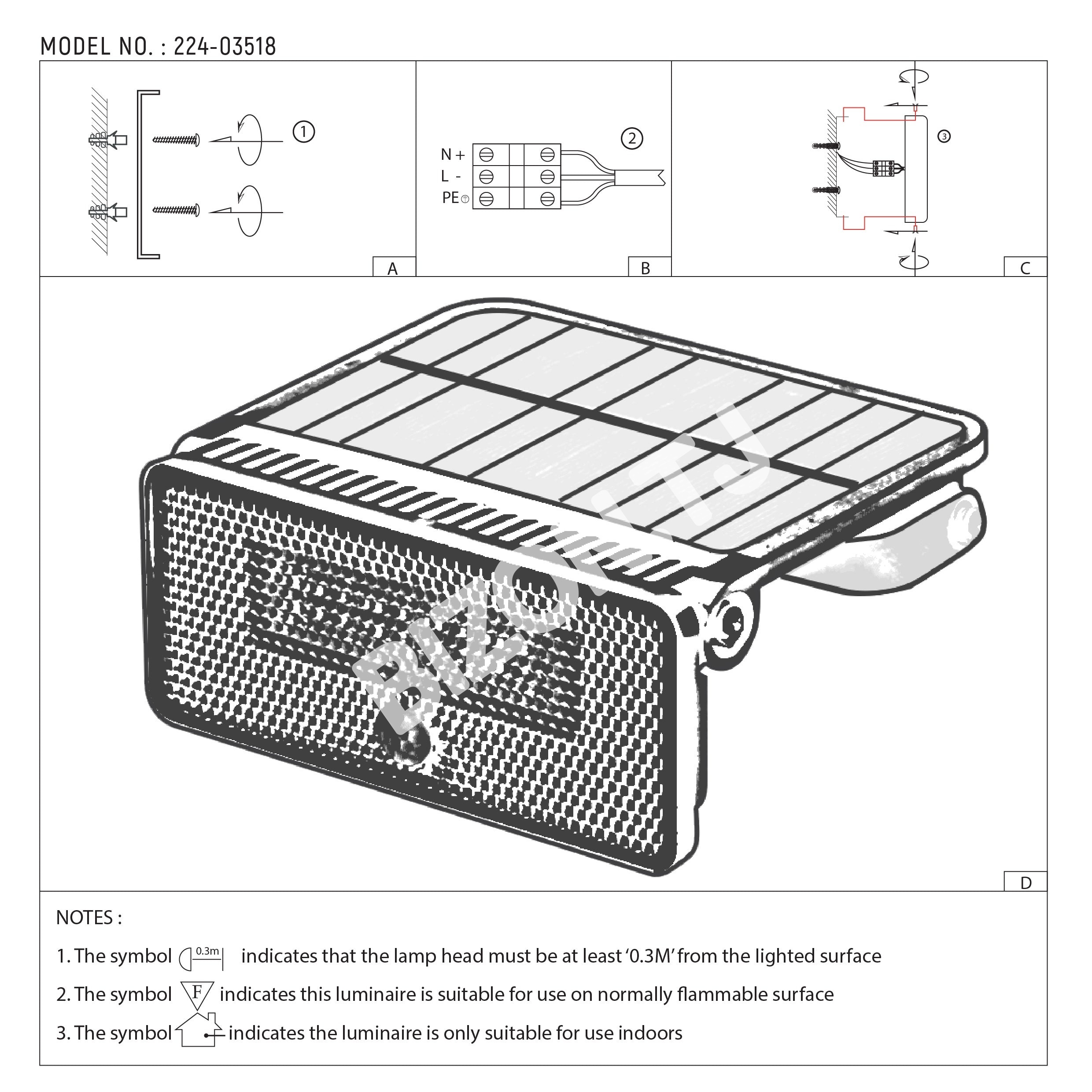 Светильник Solar светильник AG-SW3-1000 черный 4000 К 1000 лм, 224-03516 23