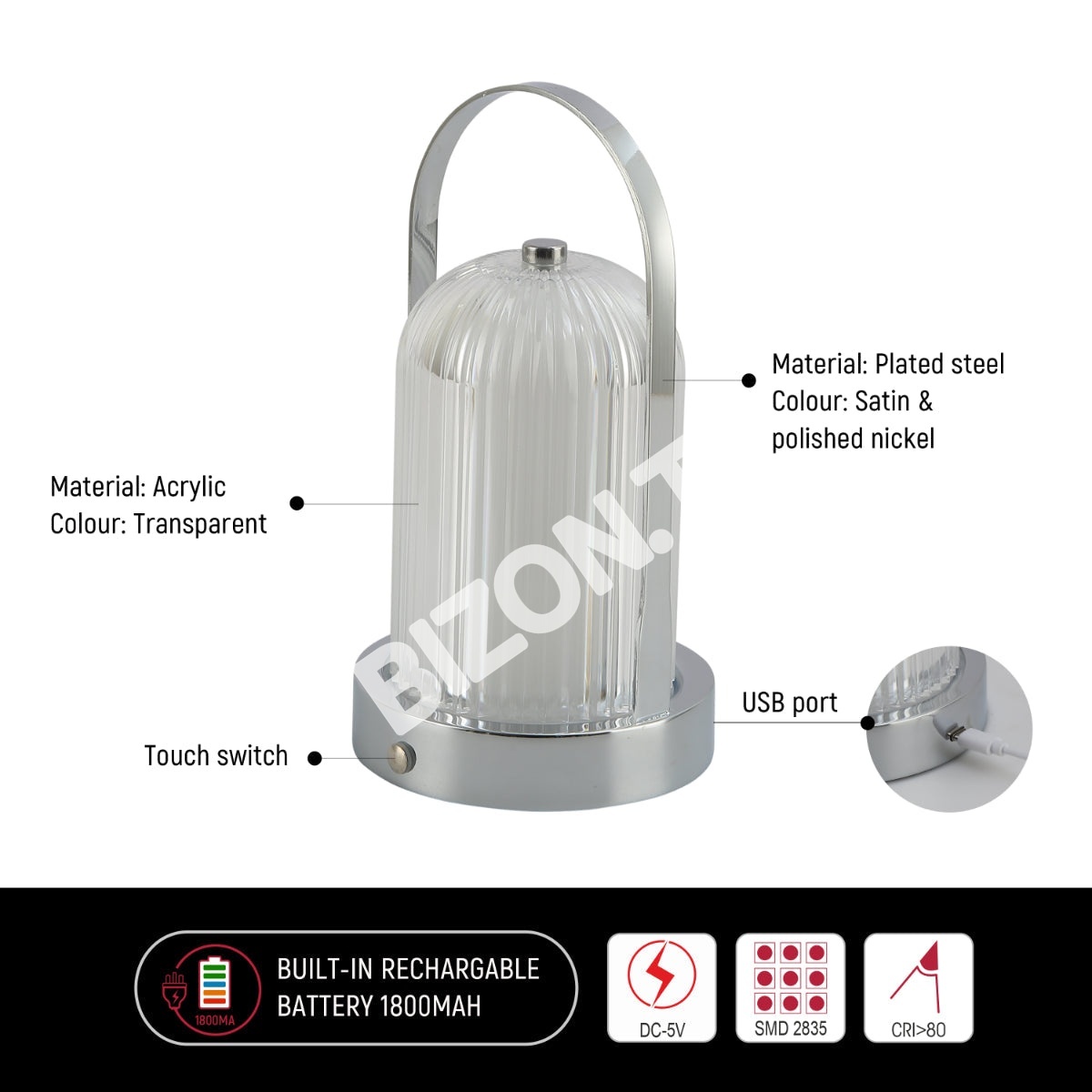 Светильник настольный LED Acrylic D120H230 FRECH золотой, 130-03720 15