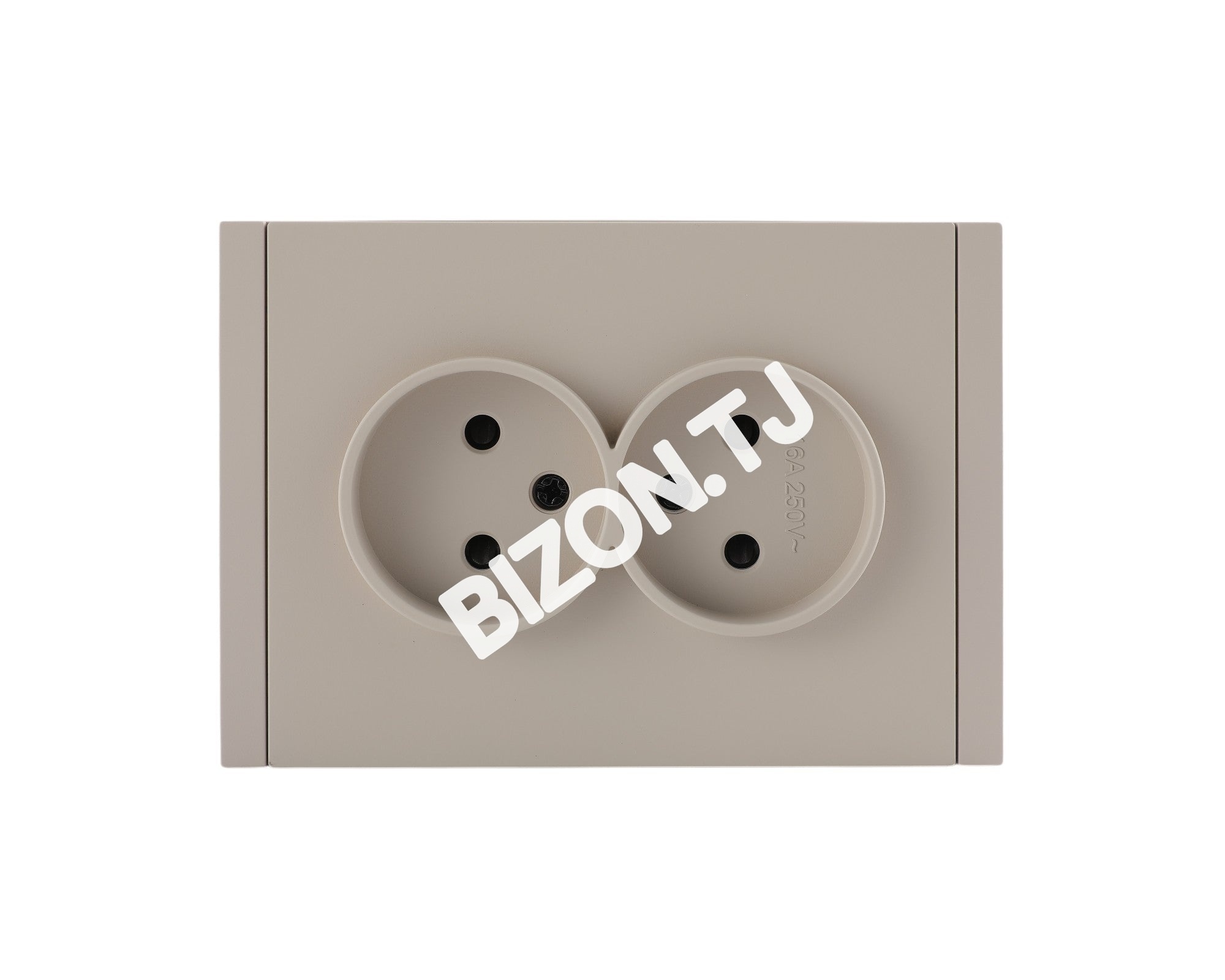 Розетка 2-я 2pin б / з, с / у, Мокко, серия NIZMO, ELECTRIC 84 / 7, 283-03618 16