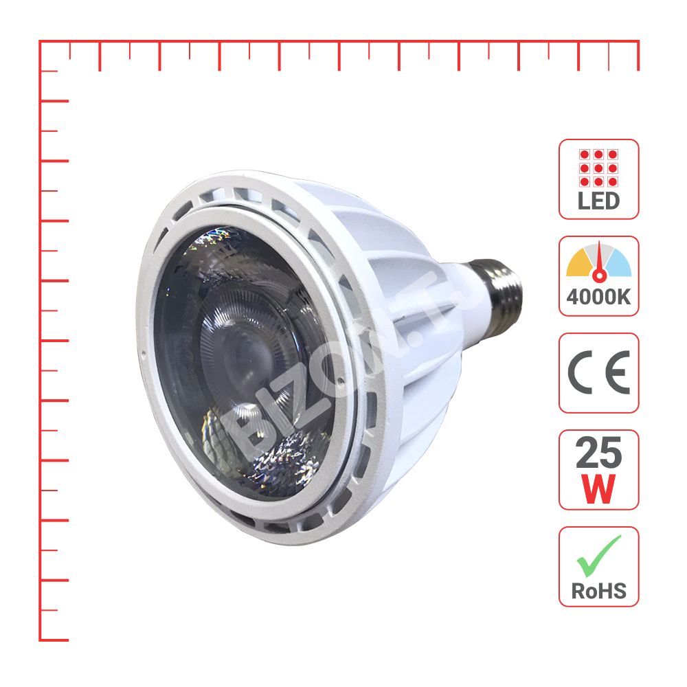 Lampa LED COB PAR30 25 Вт E27 белый 4000 К (TL), 526-01180 3