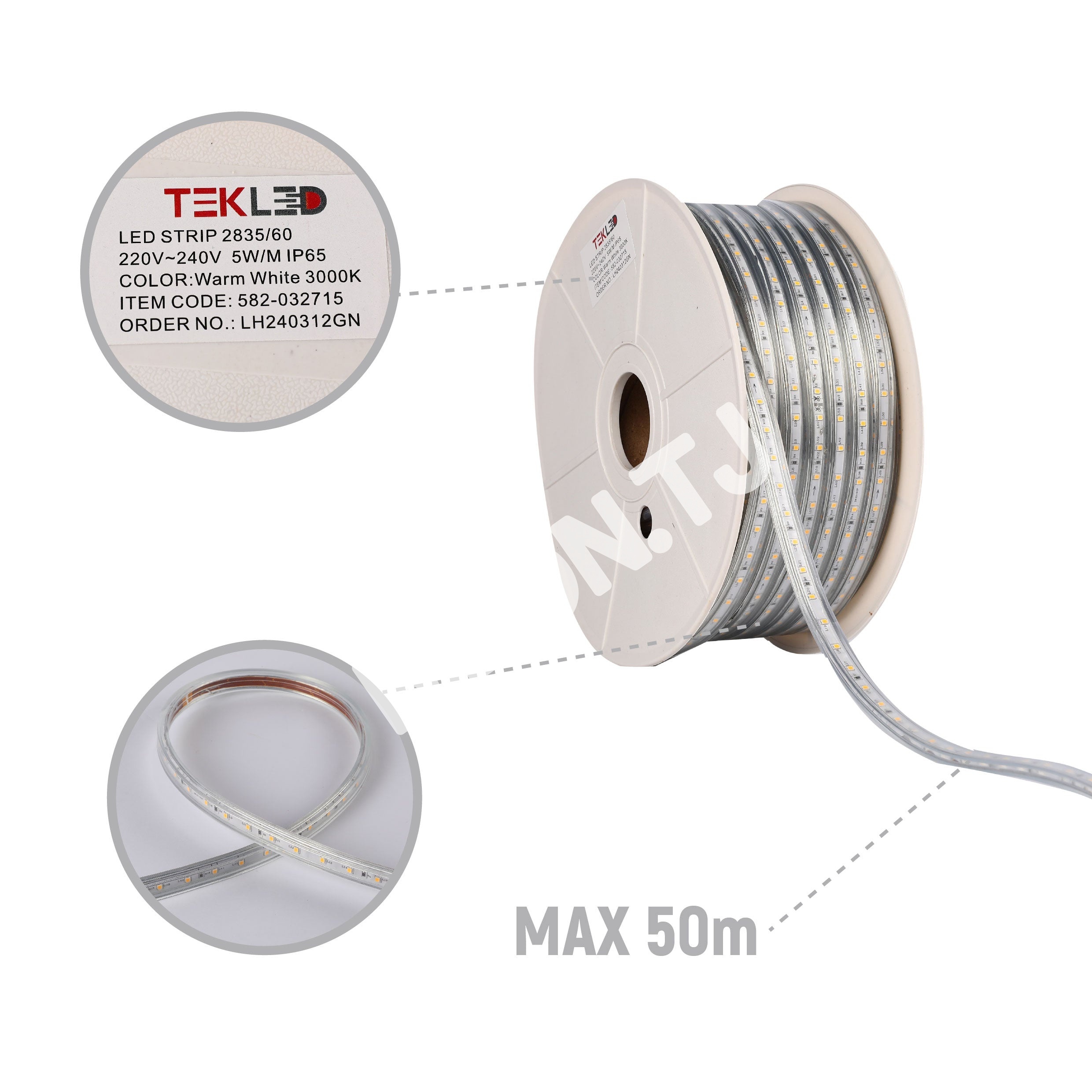 LED lentа 2835 / 60L 220 В оранжевый 7 Вт / M IP6550 м, 582-03271 27