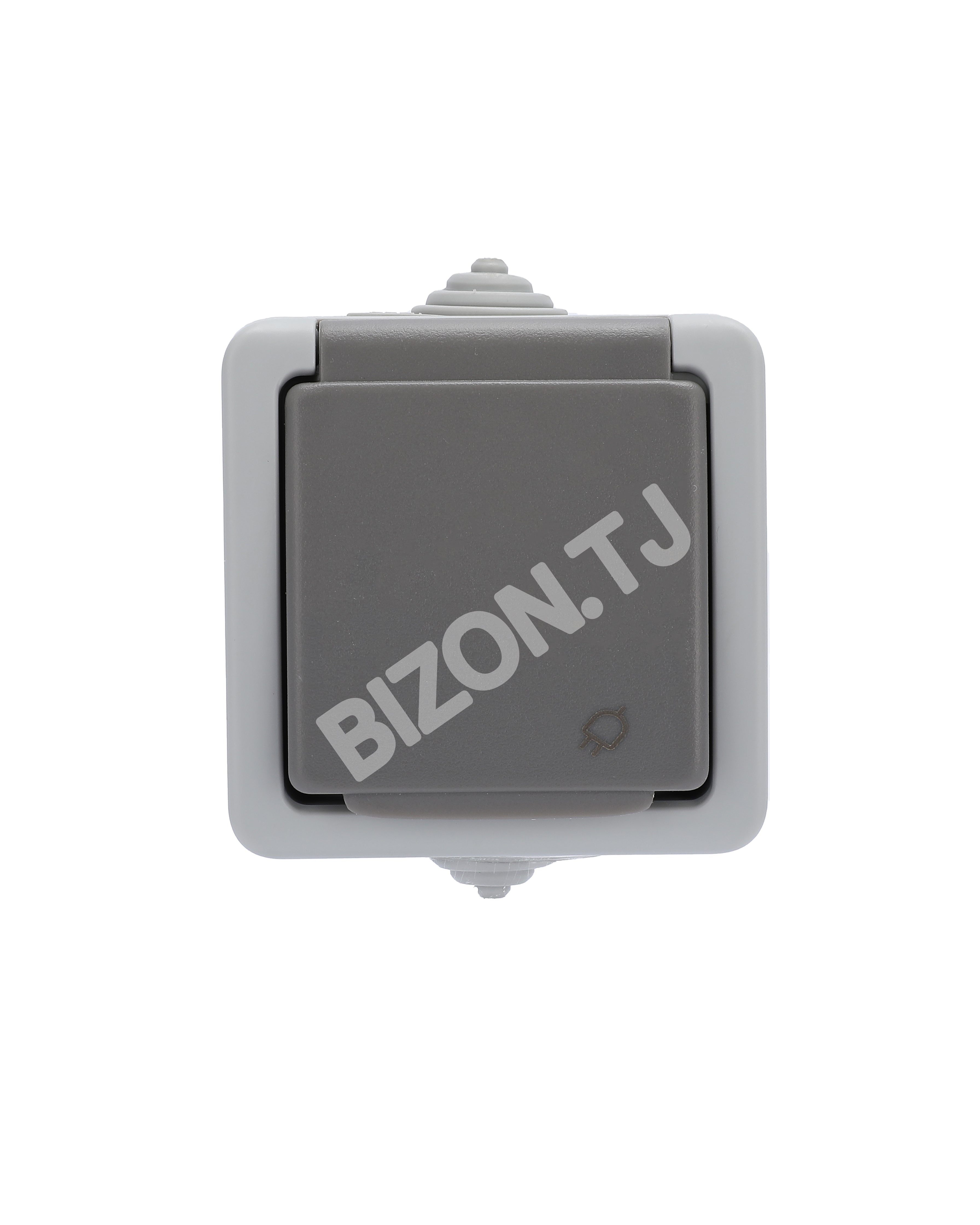 Розетка с / з, с з / ш, о / у, 16А серый IP54 Atlantis100 / 10, 379-03030