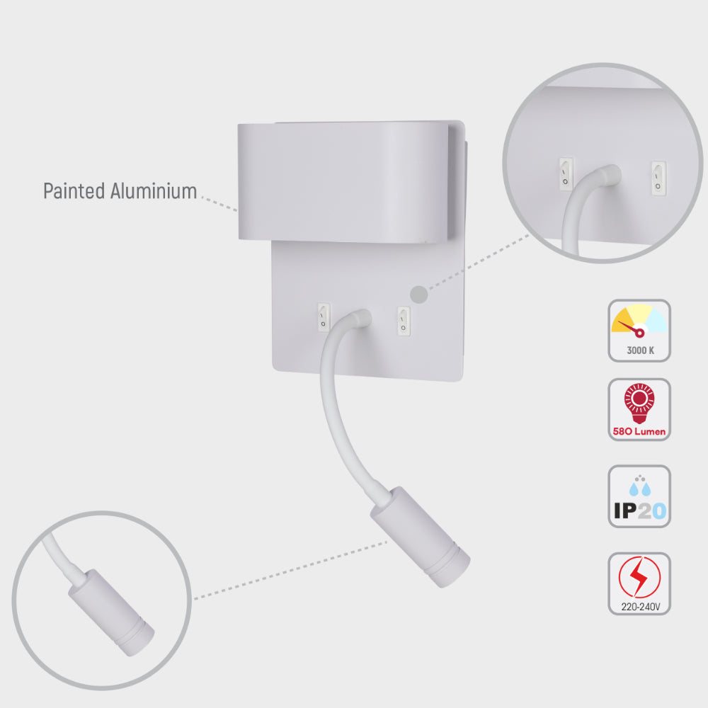 Бра Dual-Source LED настенный Sconce с Adjustable Goosen, 182-03430 14